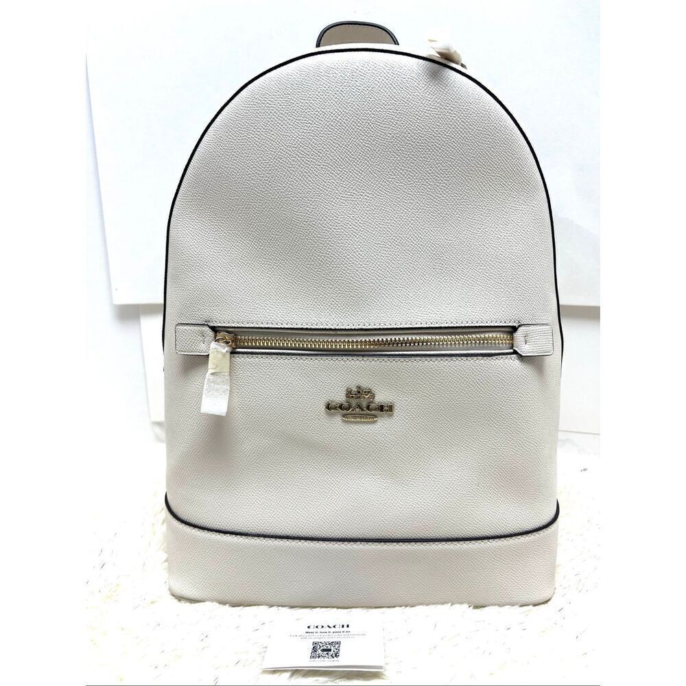 🔥🎁New! COACH Kenley Backpack Signature Canvas Chalk White Msrp:$398.00 - Picture 2 of 7